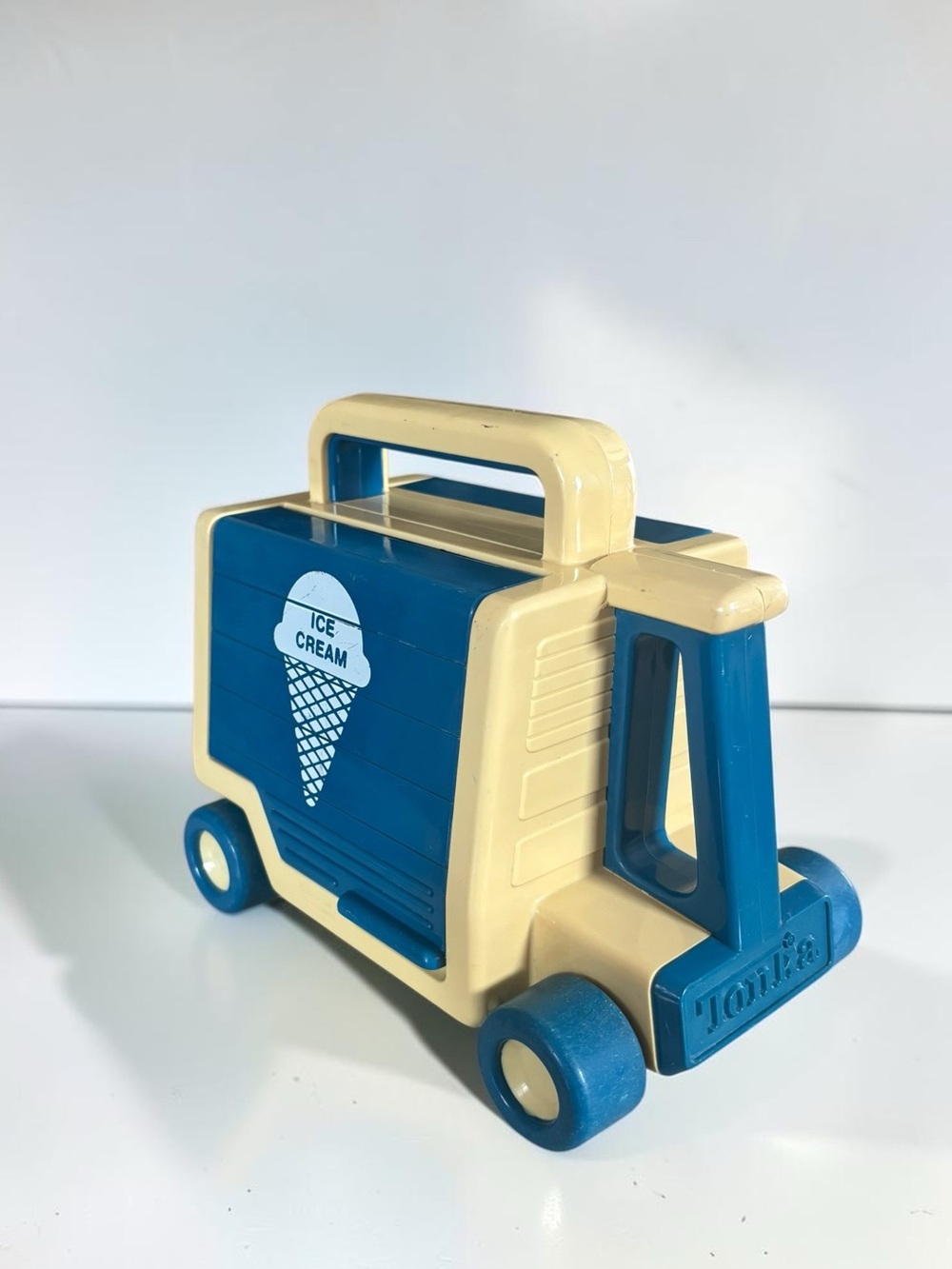 Vintage 1985 Tonka Ice Cream Truck Blue Cream Folding Panels Toy Van